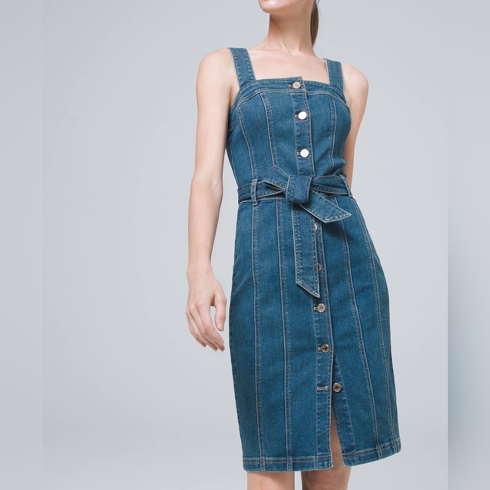 White House Black Market Everyday Soft Denim Dress like new condition, 12